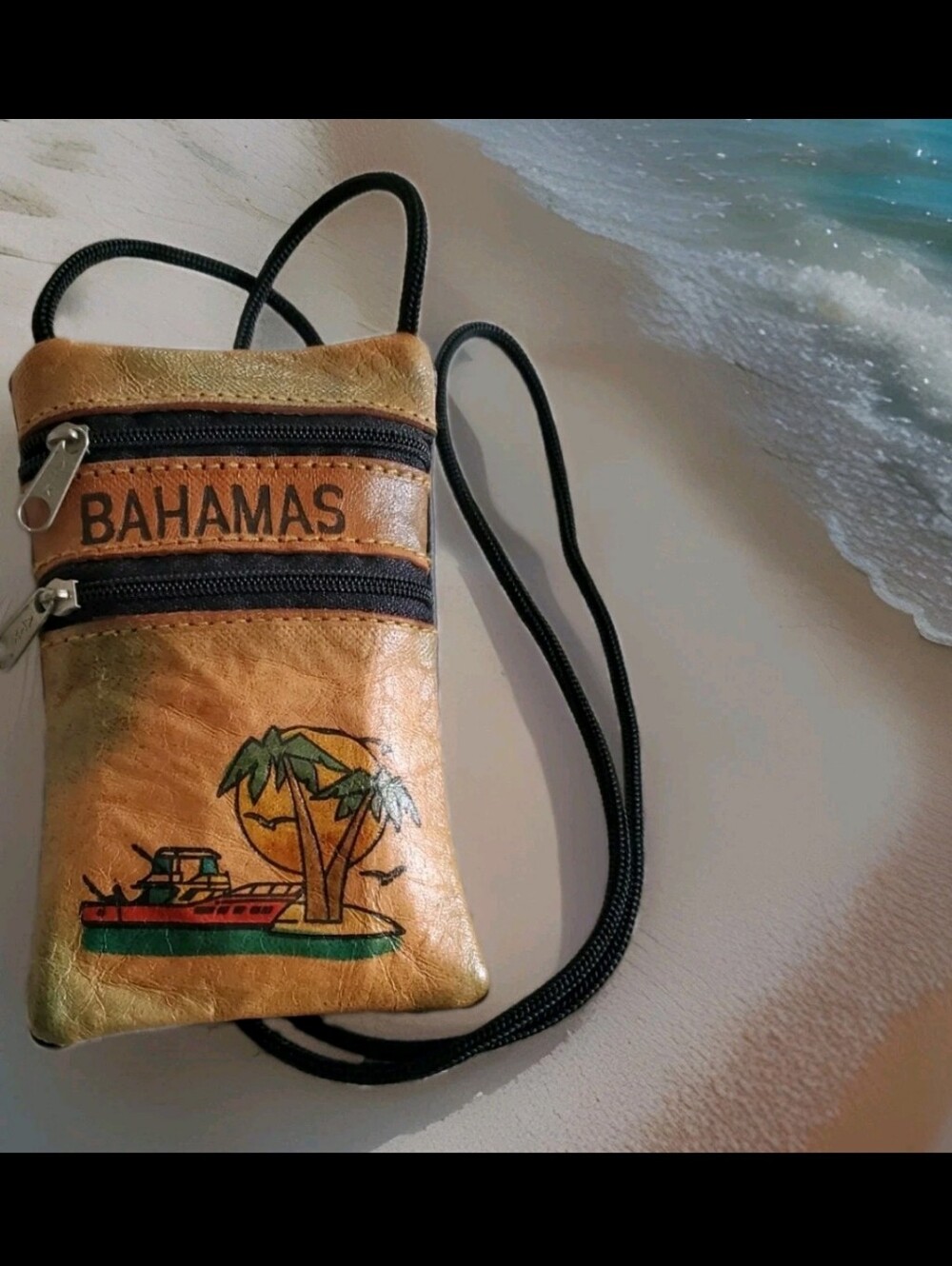 Bahamas Leather Crossbody Pouch - TanLeather Shoulder Tobacco Pouch Rolling Toba